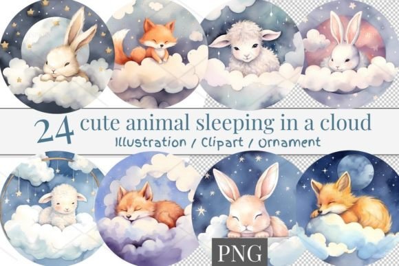 24 Animal Ornaments Watercolor 910: Charming Design Assets