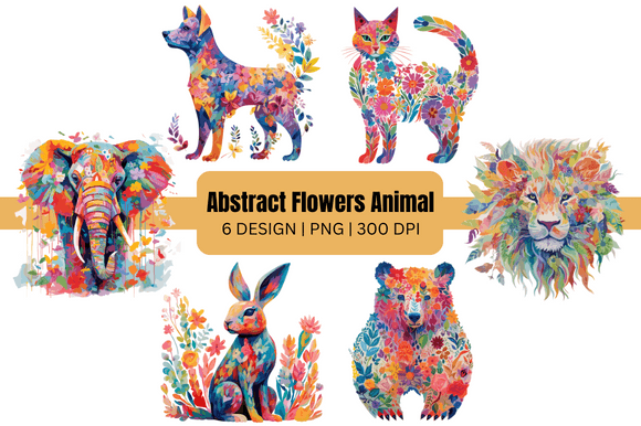 Abstract Flowers Animal Sublimation: Your Creative Toolkit