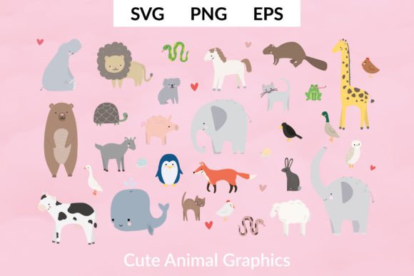 Adorable Design Assets: A Set of 31 Cute Animal Graphics