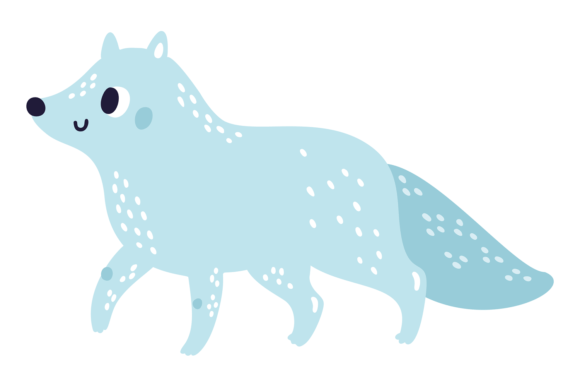 Arctic Fox Icon: A Cute Nordic Animal Design Asset