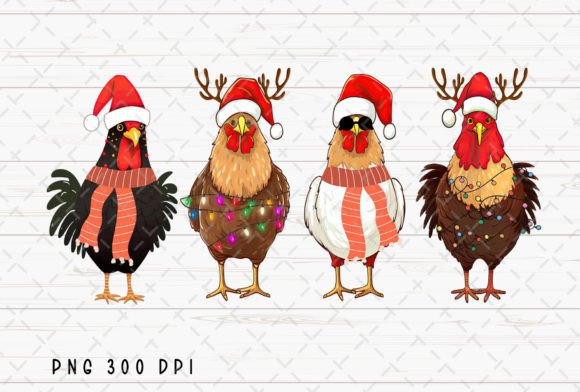 Bringing Holiday Cheer to Farm Designs with Chicken Christmas Lights PNG