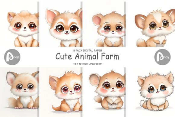 Charming Farmhouse Aesthetics: The Digital Paper Cute Animal Farm Collection