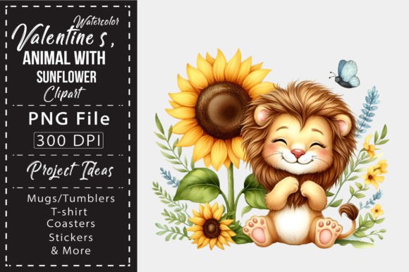 Charming Valentines Animal with Sunflower for Creators