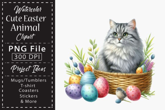 Charming Watercolor Cute Easter Animal Clipart for Creative Projects