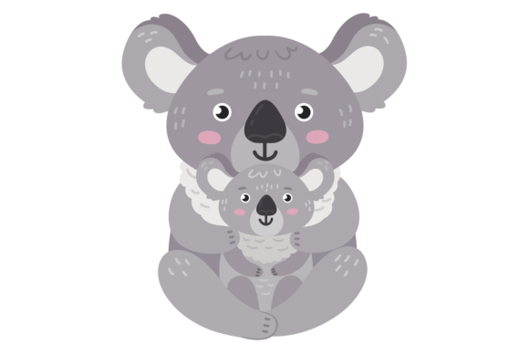 Cute Baby Koala with Mother Animal: A Designer's Asset Guide
