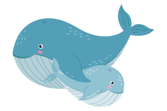 Cute Whale Mom with Baby Animal: A Playful Font for Heartfelt Designs