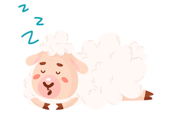 Designing with Charm: The Lamb Sleeping Cute Animal Character Fl