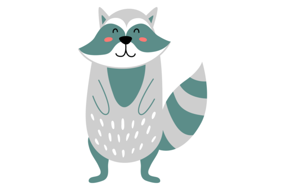 Embracing Whimsy: Cute Raccoon. Scandinavian Forest Animal