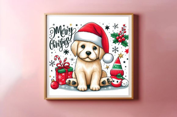 Merry Christmas Watercolor Animal Dog: Festive Art for Creators