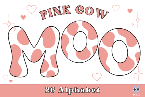 Pink Cow Alphabet Letter Retro Animal: A Creative Font Review