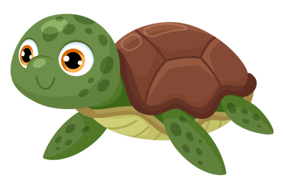 The Playful Charm of Cartoon Turtle Baby for Creative Projects
