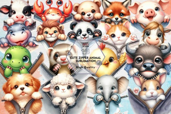 Unleashing Creativity with Cute Zipper Animal Sublimation Clipart